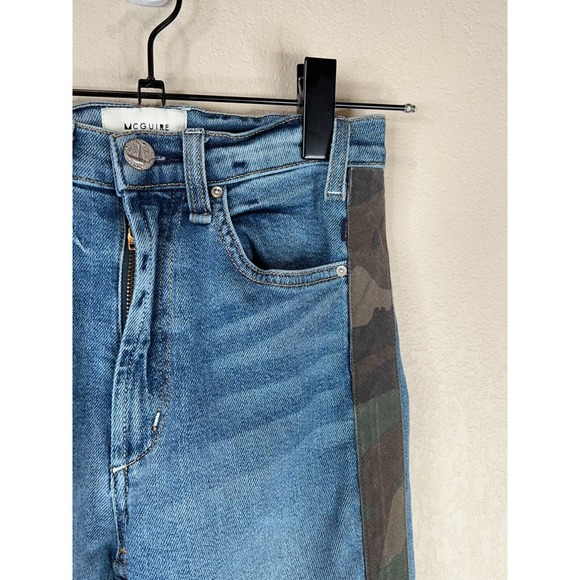McGuire Womens Ibiza Jeans Size 24 Army Doll Damn Fine High Rise Camo Striped - Picture 3 of 16